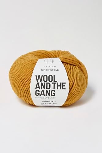 Wool and the Gang The One Merino, Mustard Sally, 50g, Aran/Worste...