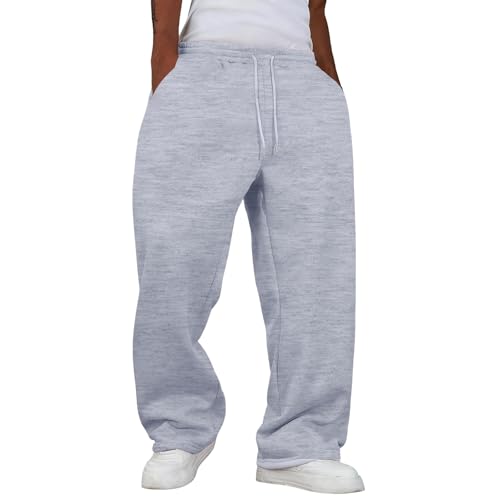 Genérico Pantalones Chandal Hombres Pantalones Hombre Cómodo Pantalón Deportivas Jogger Gym Casual Chándal con Bolsillos Ropa Moda Trekking Invierno Otoño Algodón Pants Gris Claro XL