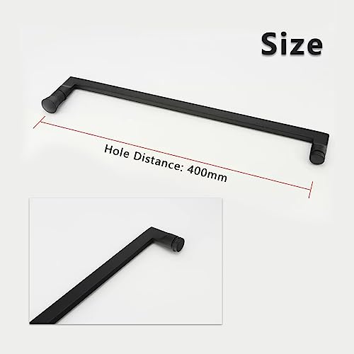 Poignée de porte de douche en acier inoxydable durable noir 4