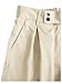 OYOANGLE Men's Pleated High Waist Wide Leg Pants Loose Fit Casual Pants with Pocket Beige Small