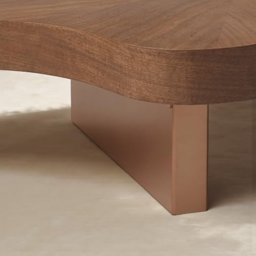 Image of The Attic Tria Cloud Coffee Table | Modern Three-Tier Center Table with Marble & Walnut Finish | Artistic Living Room Accent Furniture