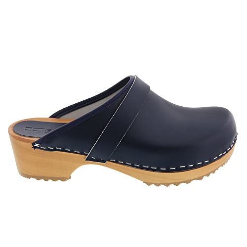 Image of Bjork Maja Wood Open Back Leather Clogs