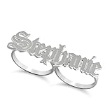 Two Finger Ring - Double Finger Ring - 2 Finger Ring Design - Custom Name Ring - Statement Ring For Women, Wife, Girlfriend