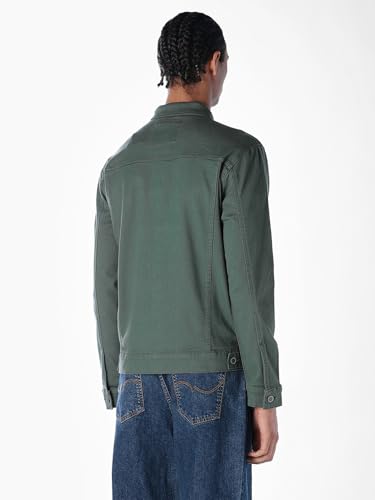 Image of JACK & JONES Men's Spread Collar Cotton Standard Length Washed Denim Jacket