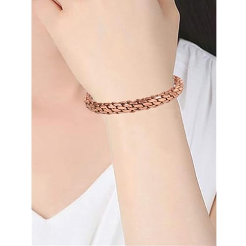 Touchstone Indian 3 Metal Copper Brass Peace Healing Chakra Yoga Meditation Mantra Jewelry Bracelet for Women Men, Copper and Brass, No Gemstone