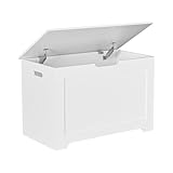 Epetlover Toy Box Storage Chest for Girls Boys, Wooden Trunk Bench w/Flip-top Lid & Safety Hinge, Kids Play Room Nursery Organizer, Bedroom Storage w/ 100L Storage Area (White)