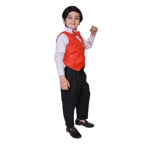 Image of Kaku Fancy Dresses Plain Waistcoat for Kids /Plain Jacket for Kids | Sequin Work Shinning Waist Coat For Annual Day Dance Competition (Only Jacket /Waistcoat - Shirt & Pant Not Included)