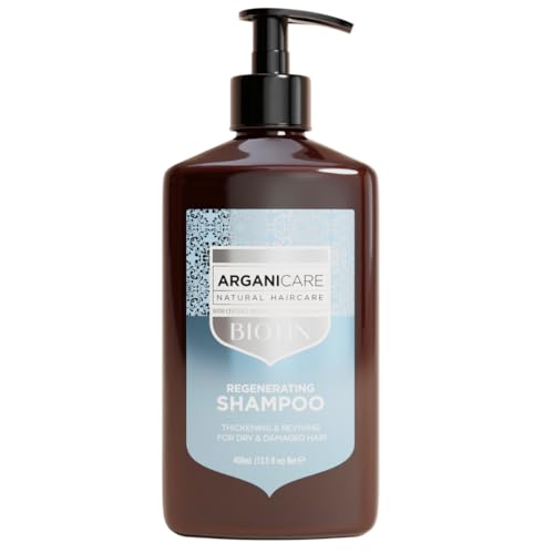 ARGANICARE | Champú regenerador de biotina | enriquecido con biotina y aceite de argán | fortalece y nutre | fortalece y vitalidad del cabello | Fabricado en Francia | 400ml