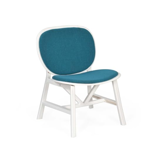 Image of Nilkamal Arena Cushioned Plastic Chair| Set of 2| for Home, Living Room, Balconies, Patios, Outdoor, Garden| Milky White & Blue