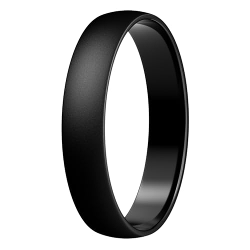 Egnaro Unisex Silicone Wedding Ring for Men & Women 4/5mm Wide 1.65mm Thick