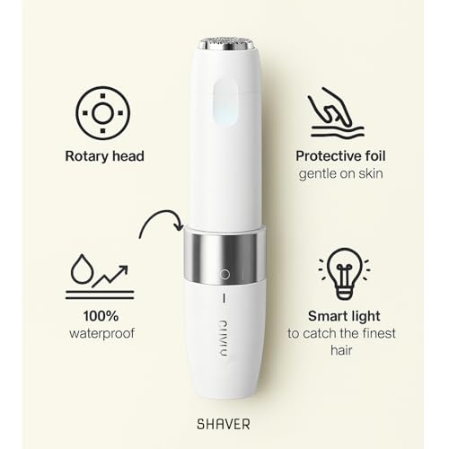 Image of Mini Facial Hair Remover for Face, Portable Electric Shaver /Razor, Hair Removal for Women, Dermaplaning Tool, Trimmer for Upper Lips, Chin, Cheeks, Peach