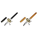 LYEAA Tragbares Stift-Angelruten- und Rollen-Kombi-Set – Mini-Teleskop-Taschen-Angelausrüstung mit Zubehör for den Außenbereich