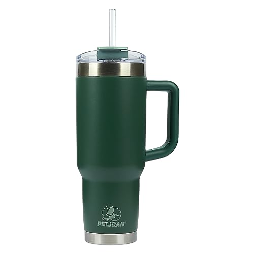 Pelican Hydration Pelican Porter™ 40 oz Vacuum Insulated Tumbler - Recycled Stainless Steel Double Wall Travel with Dual Lid, Powder Coated Insulated Coffee Mug For Hot Cold Drinks, Hunter