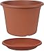 Produktbild MePla Set 2-TLG. aus Blumentopf Pflanzkübel Cilindro rund Durchmesser 25 cm und Untersetzer rund ø24 cm, Terracotta, wetterfest aus UV-beständigem Kunststoff