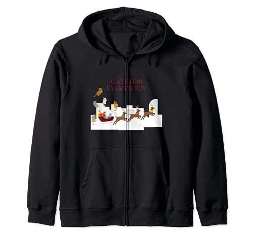 Cats for Everybody Funny Christmas Cat Lover Gift Pet Saying Sudadera con Capucha