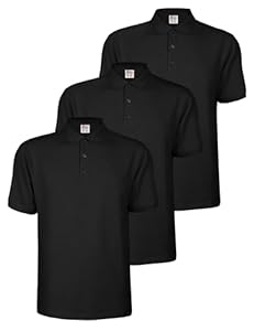 ALPIDEX Herren Polo Shirts 3er Set Poloshirt Männer Tshirt Kurzarm Shirt Einfarbig Casual Polohemd S M L XL XXL 3XL 4XL 5XL, Größe:XL, Farbe:Black