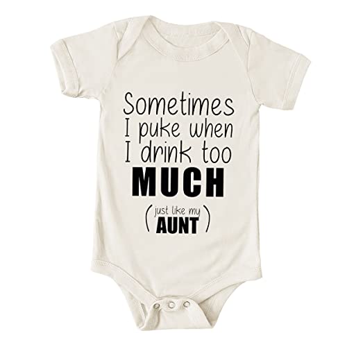 FastDeliveryTees Sometimes I Puke When I Drink Too Much Baby Onesie Funny Infant One-piece Baby Bodysuit - White 12 Months