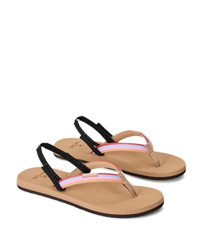 Rip Curl Girls Freedom Bloom Mini Sling Back Flip Flop Sandals, Red, 1 Little Kid