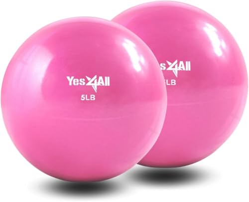Image of Yes4All Weighted Toning Balls for Exercise, Soft Medicine Balls for Exercise, Pilates, Yoga, Balance, Flexibility, 2-10lbs