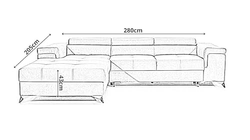 COMFORTINO FURNITURE Ecksofa mit Schlaffunktion Amandi L-Form, Sofa Couch mit Bettkasten, 3-Sitzer Eckcouch, Schlafsofa für Wohnzimmer, Big Sofa Couch mit Schlaffunktion (Gold, Links) – Bild 4