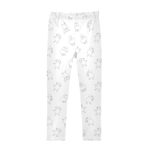 Sheep Cartoon Girls Leggings,Workout Leggings for Girls Toddler Athletic Leggings Size for 3-10T