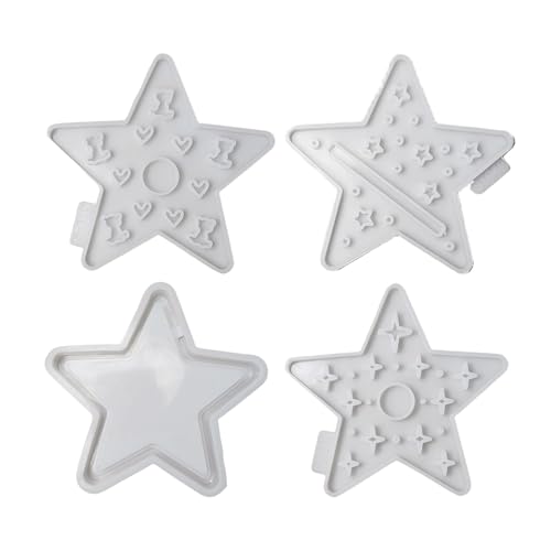 Hrtyvhin 4 moldes de silicona para velas de proyección de estrellas, adecuados para decoración del hogar y fabricación creativa