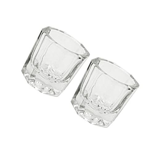 2 piezas vasitos acrílicos para uñas de vidrio cristal miniatura 2