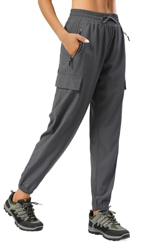 MOERDENG Women's Quick Dry Hiking Pants with Elastic Waist