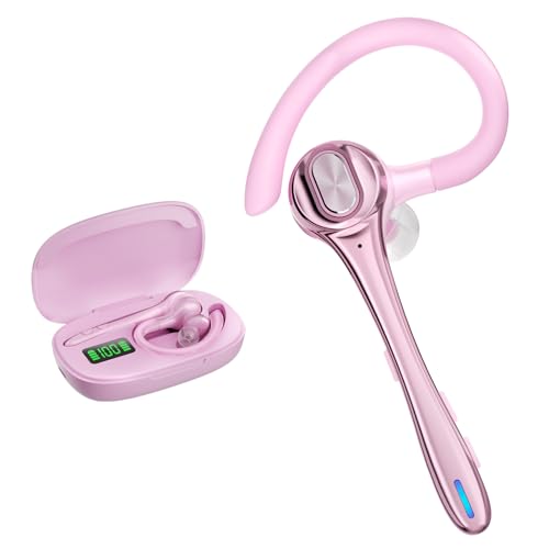 Auriculares inalámbricos Bluetooth con micrófono de cancelación de ruido de 160 horas, tiempo de espera, manos libres, auriculares de oído único para iPhone, Android, Samsung, teléfonos celulares, PC,