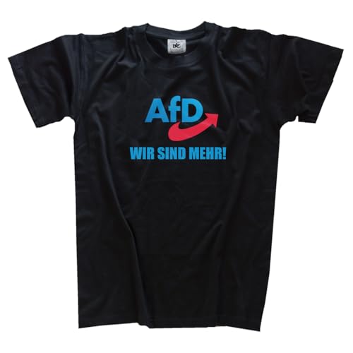 AFD Wir sind mehr Alternative für Deutschland DTF T-Shirt Klassisch Rundhals Kurzarm Schwarz S