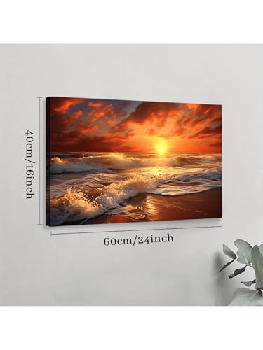 Peintures sur toile de prestige grand format 70x100cm coucher de soleil