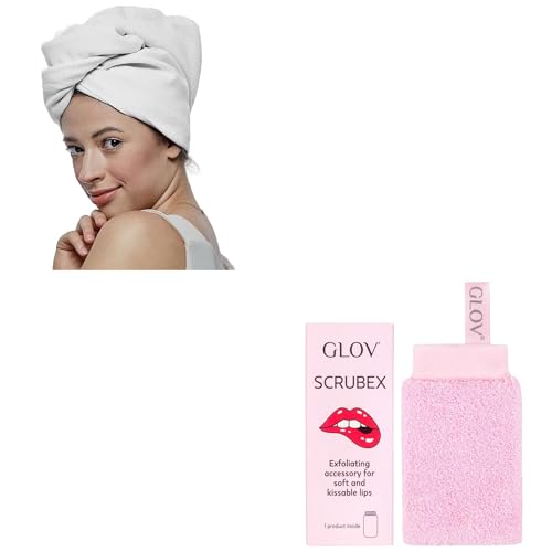 GLOV Ensemble de Soins Beauté Serviette microfibre et exfoliant pour des lèvres lisses