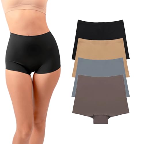 Listado de Costura de ropa interior . 42 Noltrom | Set de 4 Bóxer Corto Sin Costuras. Short Ropa Interior Invisible para Mujer. (MX/US, Alfa, Mediano, Regular, Regular, Multicolor)