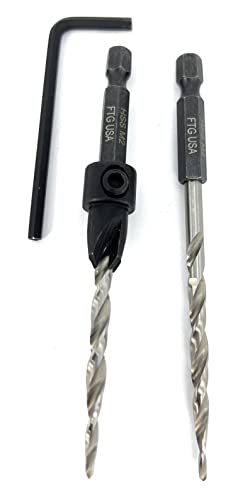 Image of FTG USA #8 (11 /64 inch) Wood Countersink Drill Bit w / 1 Repl. Bit & Hex Key | Features size #8 countersink and one extra 11 /64 inch replacement tapered bit. Includes an Allen wrench hex key tool