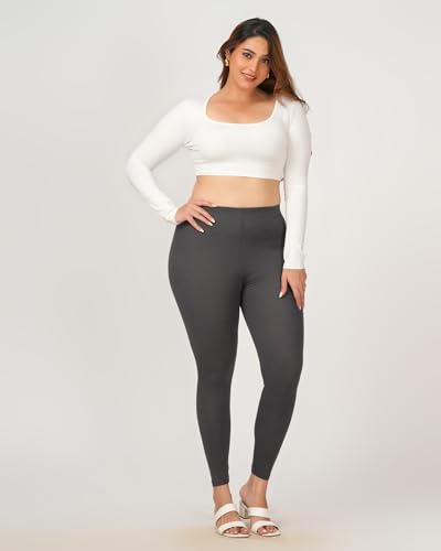 Image of Loveit Womens Solid Viscose Slim Fit Ankle Length Leggings