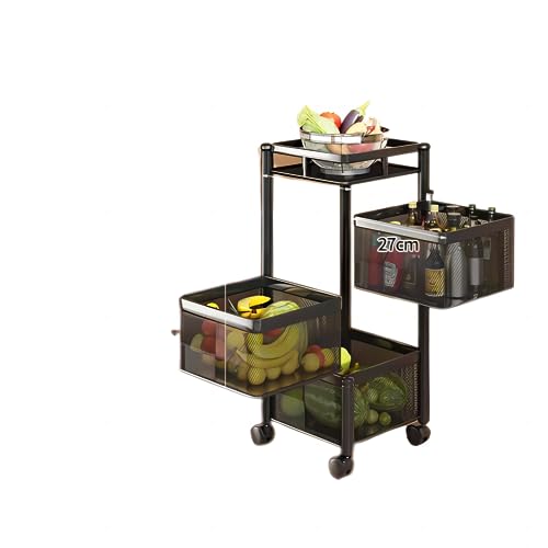 Organiseur de cuisine polyvalent avec paniers rotatifs aérés