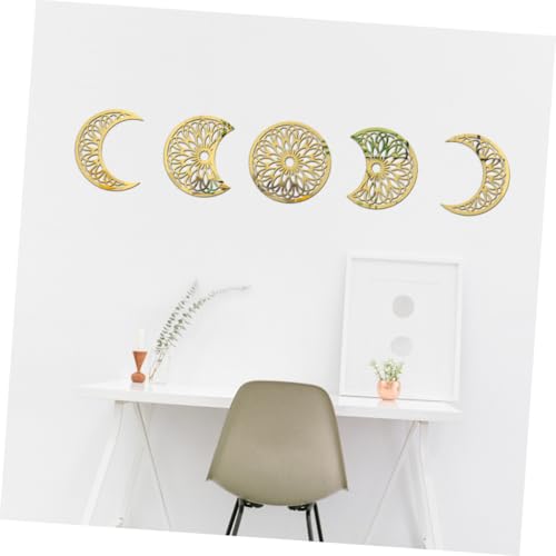 Stickers muraux lune sans perçage avec adhésif doré durable - 5