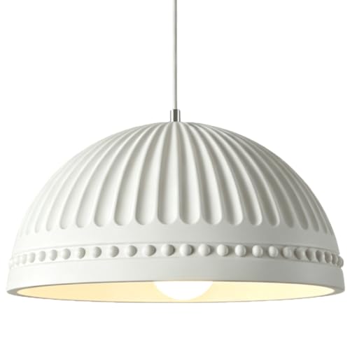 Lustre français en résine gaufrée blanche chic pour salon moderne
