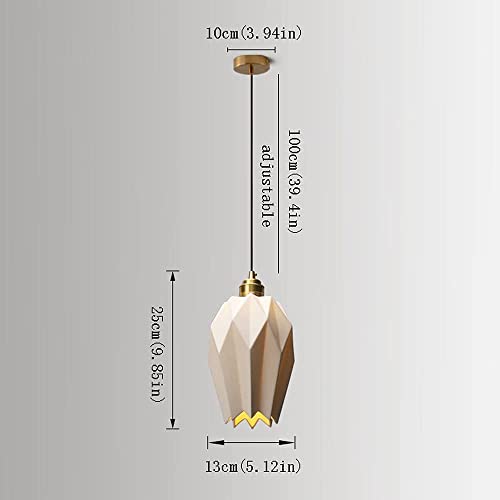 Lampe suspendue E27 en céramique blanche laiteuse avec hauteur réglable - 4