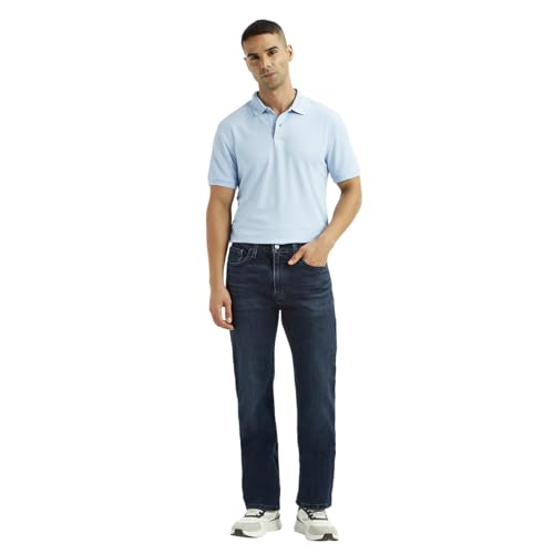 Image of Levi's Men's 527 Dark-Blue Slim Bootcut Fit Mid Rise Jeans
