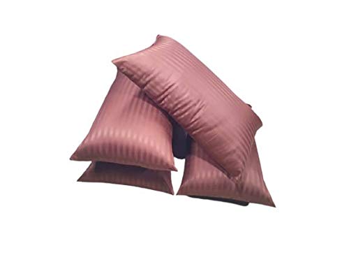 JYPremium Quilted Pillows Filled with Reliance High Density Micro Fiber Super Soft Sleeping Pillows Set of 4 (16" X 26")(Coffee)