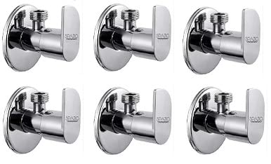Spazio Stainless Steel Alive Collection Angle Valve/Cock Bathroom Tap Foam Flow Water With Wall Flange (Chrome Plated, Brass Disc, Pack Of 6)-image-14