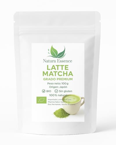 Matcha Latte ECO 100 gramos – Té Matcha Premium con Avena y Coco Ecológicos | Energía Natural, sin Gluten, sin Azúcar Añadido | Ideal para Latte, Smoothies y Recetas Saludables