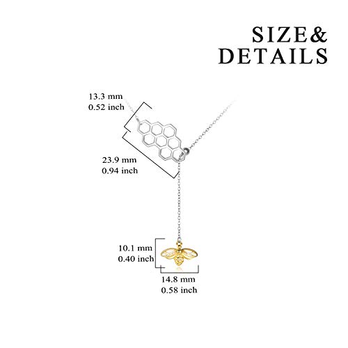 LUHE Bee/Cat/Wolf/Horse Gifts Necklace Sterling Silver Women Y-Necklace Pendant Necklace Jewelry for Teen Girls3