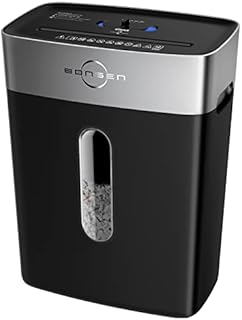 BONSEN Paper Shredder for Home Office, 10-Sheet Cross-Cut Shredder, P-4 High Security Level, Quiet Credit Card Shredder with Jam Proof System, 4 Gallons Bin (S3201)