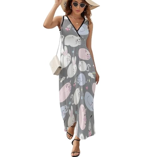 Robe de plage imprimé éléphant et lapin pour vos journées ensoleillées