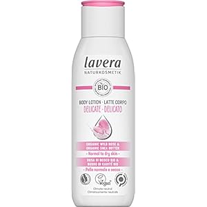 lavera Body Lotion Delicate – Natural Cosmetics – vegan – Organic Wild Rose & Organic Shea Butter – certified – 200ml…