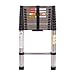 UTTAM Stainless Steel Telescopic Ladder: Extendable, Portable, Sturdy, Multi-Purpose, EN131 & CE Certified for Versatile Home Maintenance (2.6M/8.5FT Straight)