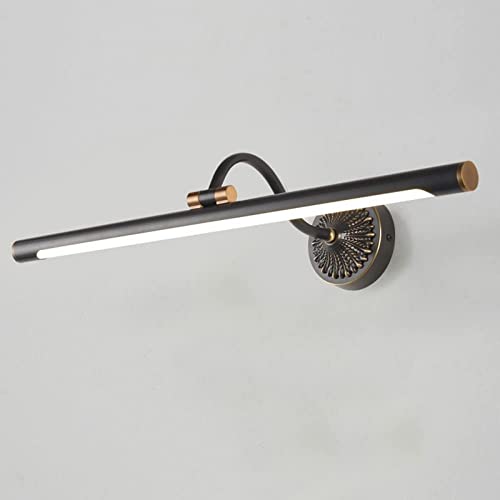 Apliques de pared, Mirror Light Antique LED Vanity Mirror Lamp Full Copper Linear Bathroom Light Fixture, Adjustable Makeup Mirror Front Lamps Powder Room Bar Vanity Mirror Lighting Wall Bedside Deco