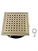 4 Inch 6 Inch 304 Stainless Steel Square Shower Floor Drain with Flange, Gold Bathroom Floor Grate for Waterproof Drainage, Compatible with Bathroom Kitchen Pool Balcony(6 Inch)